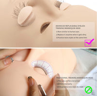 Amelia Lash Extension Mannequin Head With Replaceable Eyelids